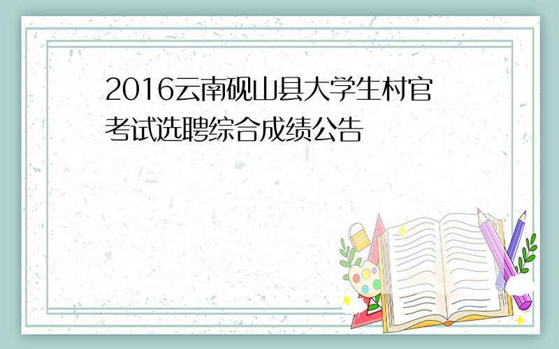2016云南砚山县大学生村官考试选聘综合成绩公告