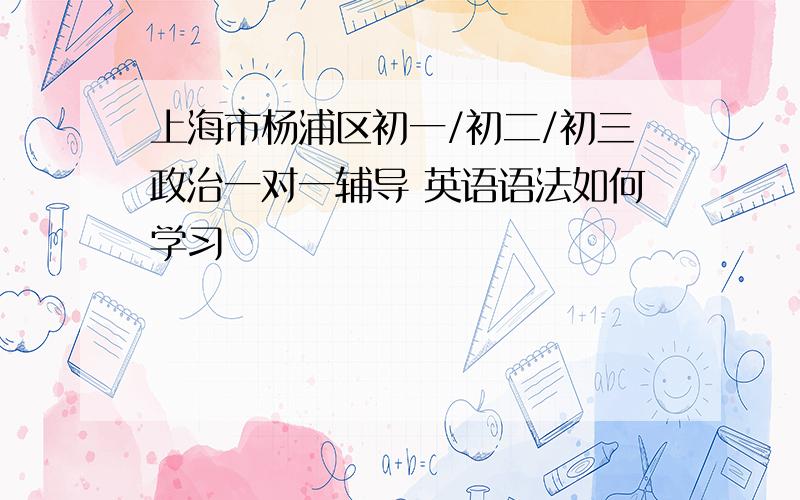 上海市杨浦区初一/初二/初三政治一对一辅导 英语语法如何学习
