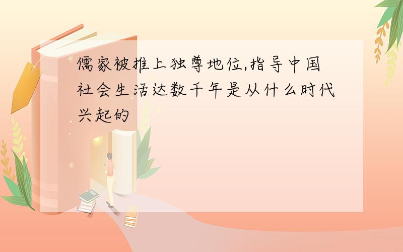 儒家被推上独尊地位,指导中国社会生活达数千年是从什么时代兴起的