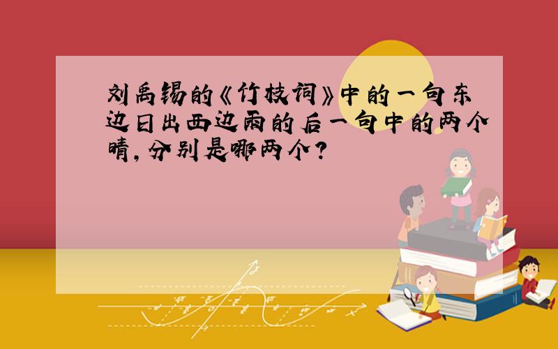 刘禹锡的《竹枝词》中的一句东边日出西边雨的后一句中的两个晴,分别是哪两个?