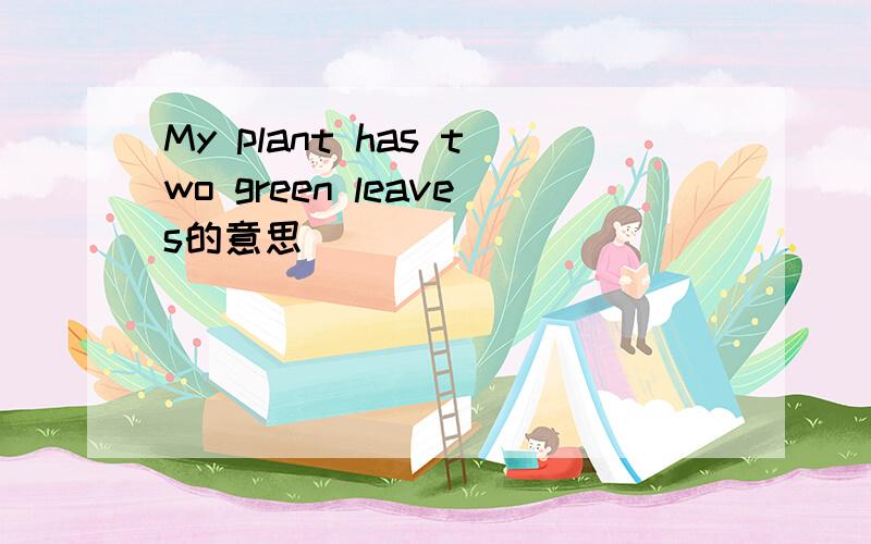 My plant has two green leaves的意思