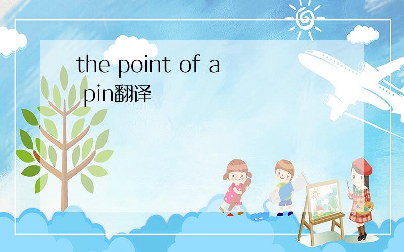 the point of a pin翻译