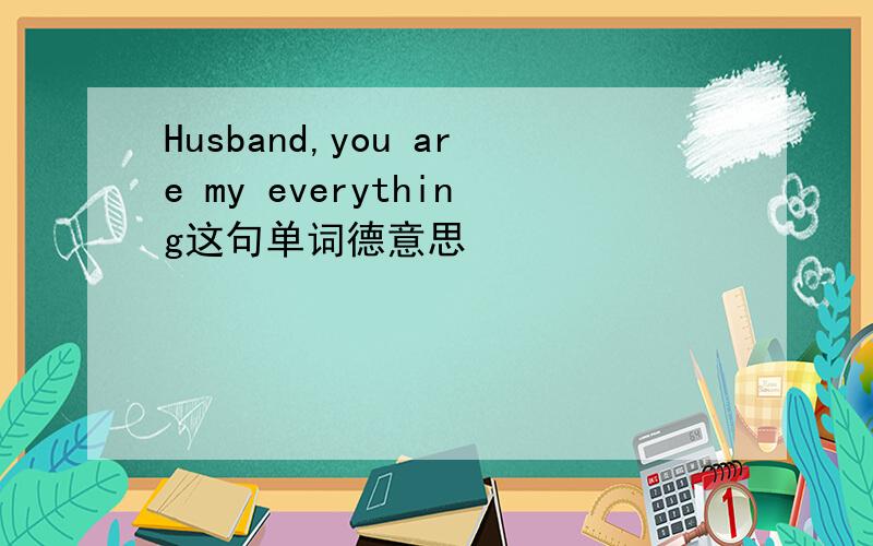 Husband,you are my everything这句单词德意思