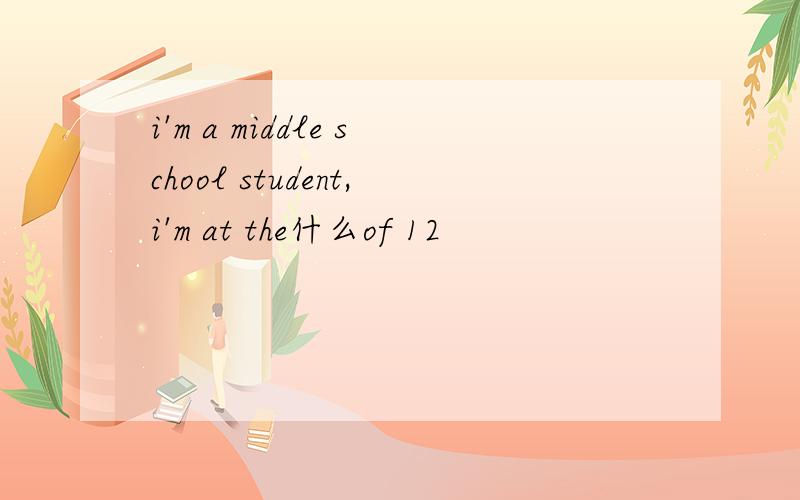 i'm a middle school student,i'm at the什么of 12