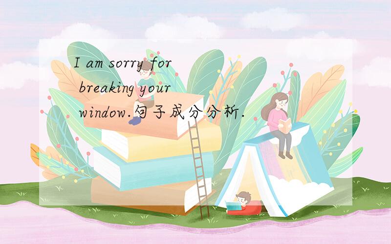I am sorry for breaking your window.句子成分分析.