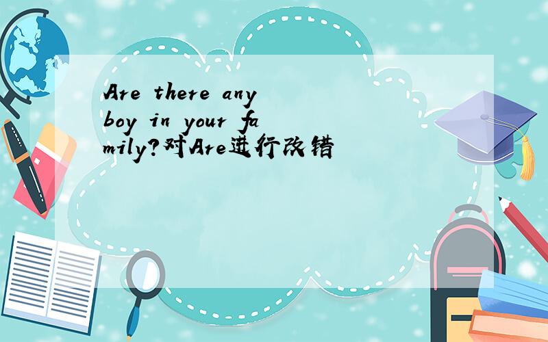 Are there any boy in your family?对Are进行改错