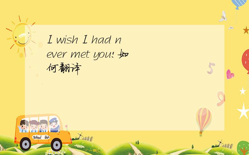 I wish I had never met you!如何翻译