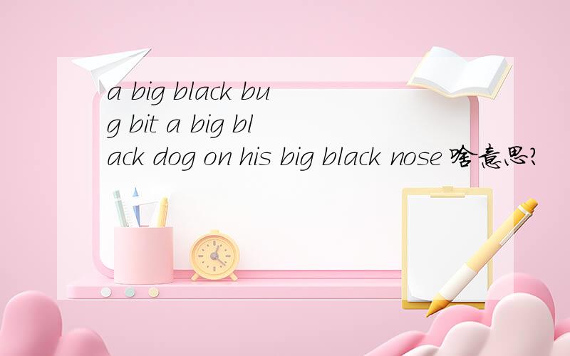 a big black bug bit a big black dog on his big black nose 啥意思?