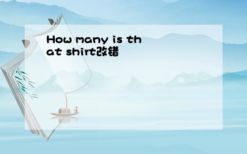 How many is that shirt改错