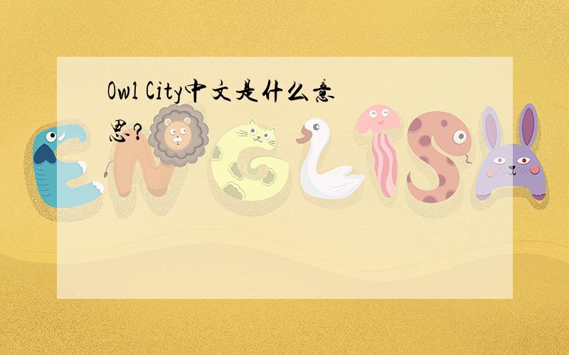 Owl City中文是什么意思?