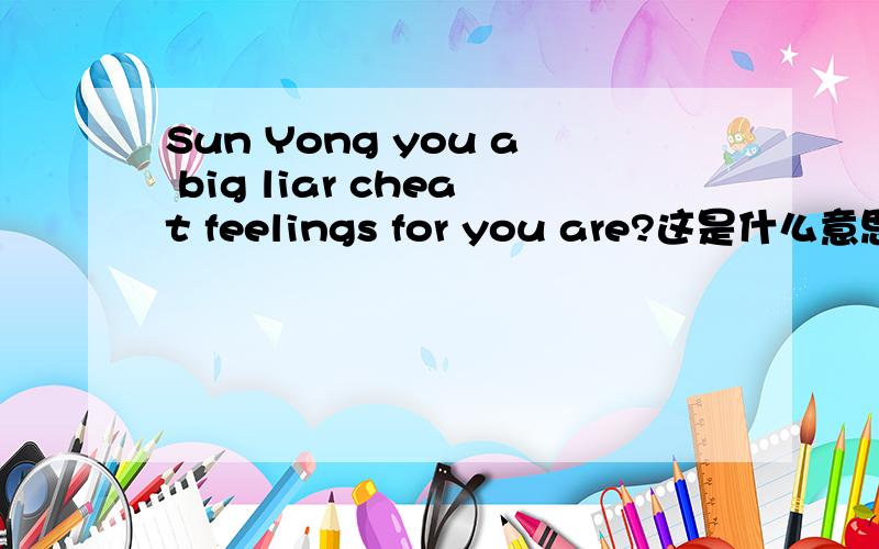 Sun Yong you a big liar cheat feelings for you are?这是什么意思?
