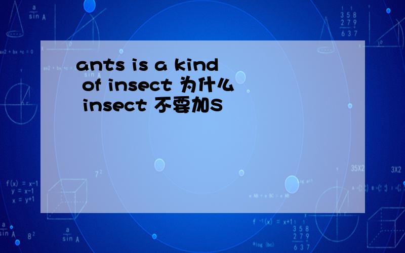 ants is a kind of insect 为什么 insect 不要加S