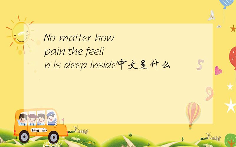 No matter how pain the feelin is deep inside中文是什么