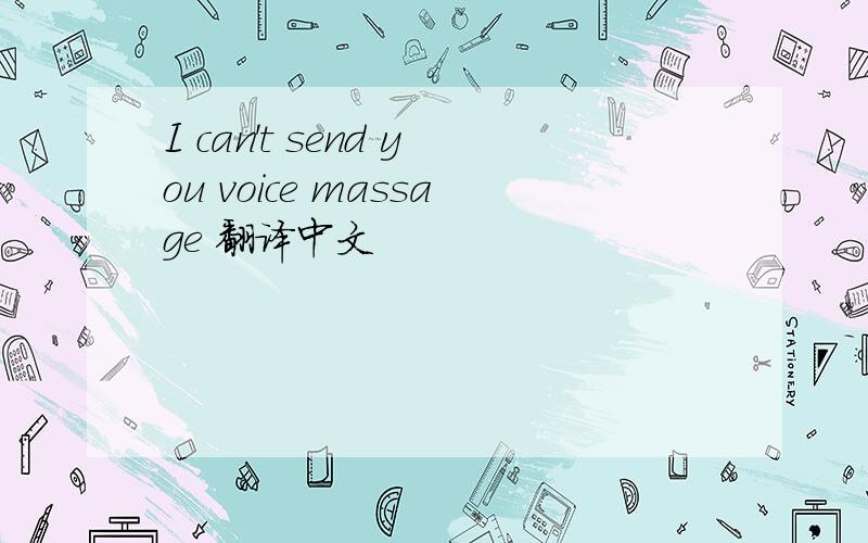 I can't send you voice massage 翻译中文