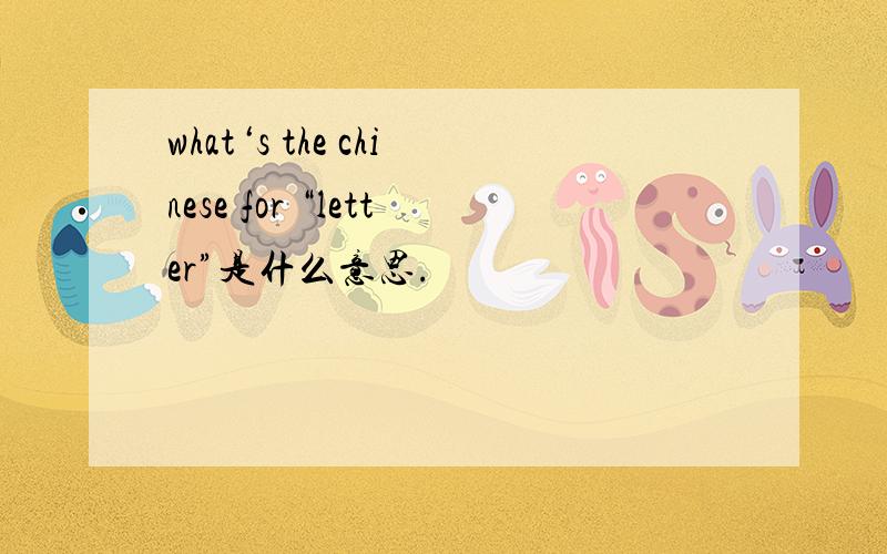 what‘s the chinese for “letter”是什么意思.