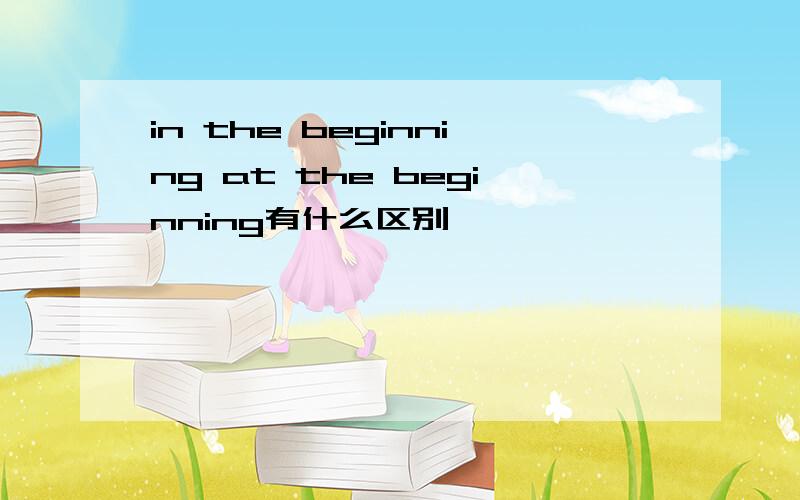 in the beginning at the beginning有什么区别,