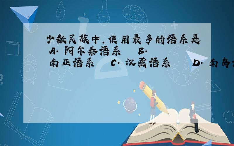 少数民族中,使用最多的语系是 A. 阿尔泰语系 　　B. 南亚语系 　 C. 汉藏语系 　　　D. 南岛语系