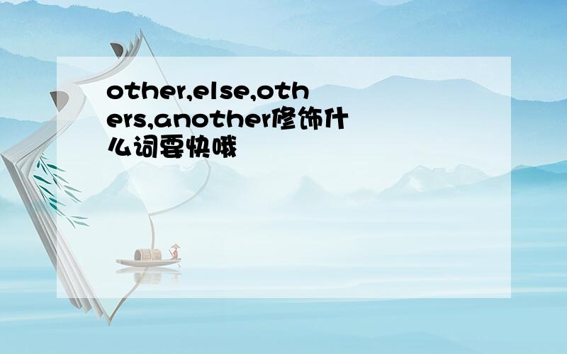 other,else,others,another修饰什么词要快哦