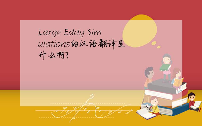 Large Eddy Simulations的汉语翻译是什么啊?