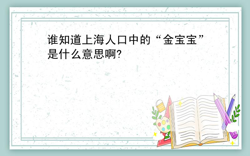 谁知道上海人口中的“金宝宝”是什么意思啊?