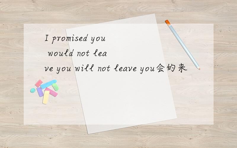 I promised you would not leave you will not leave you会的来
