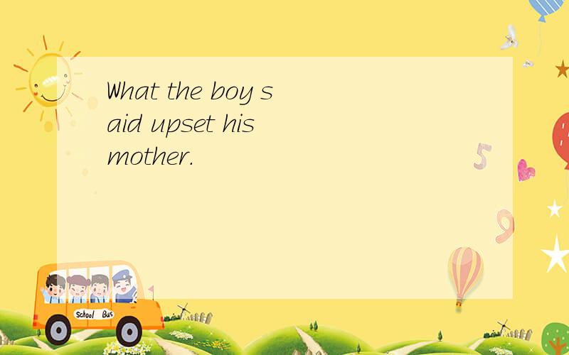 What the boy said upset his mother.