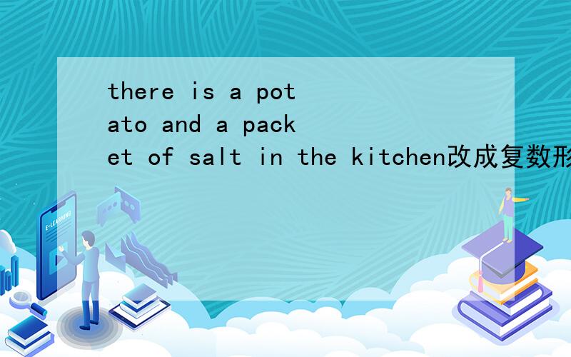 there is a potato and a packet of salt in the kitchen改成复数形式