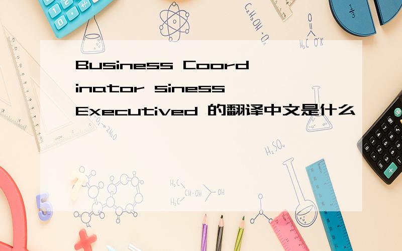 Business Coordinator siness Executived 的翻译中文是什么