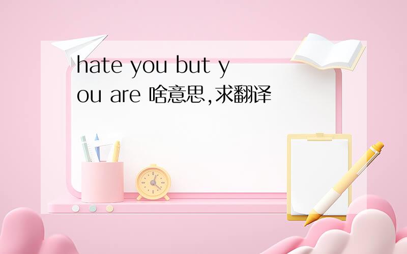 hate you but you are 啥意思,求翻译