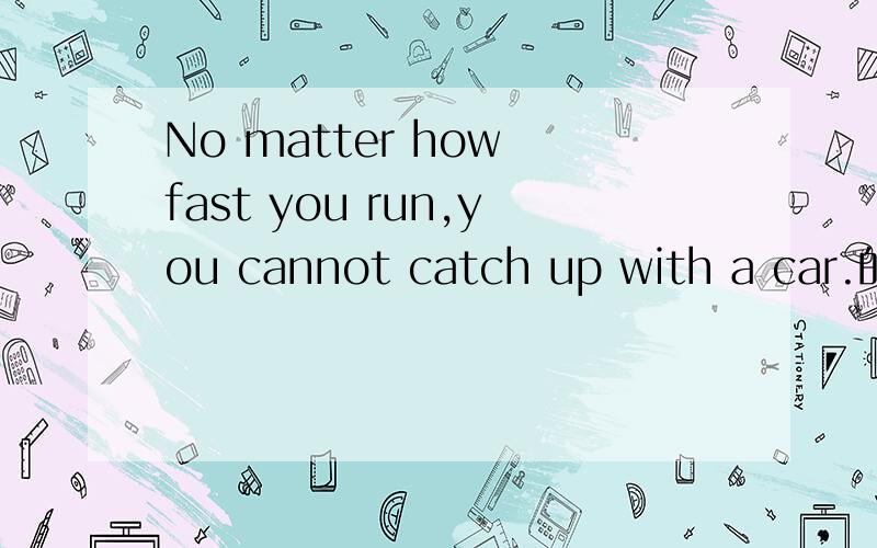 No matter how fast you run,you cannot catch up with a car.的fast是副词还是形容词?怎么判断?