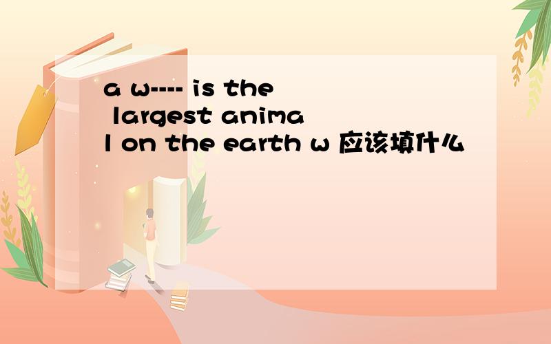 a w---- is the largest animal on the earth w 应该填什么