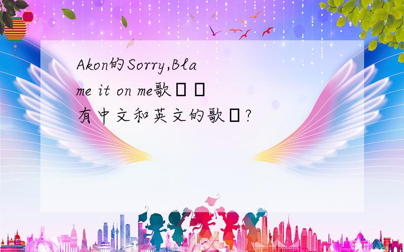 Akon的Sorry,Blame it on me歌詞誰有中文和英文的歌詞?