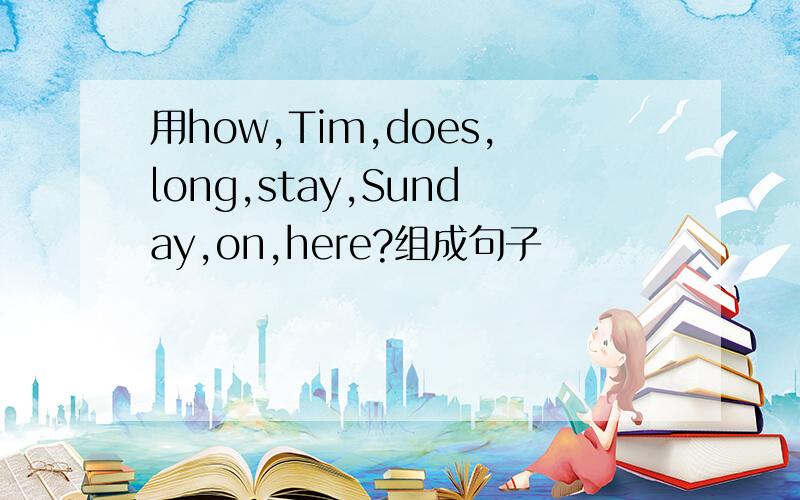 用how,Tim,does,long,stay,Sunday,on,here?组成句子