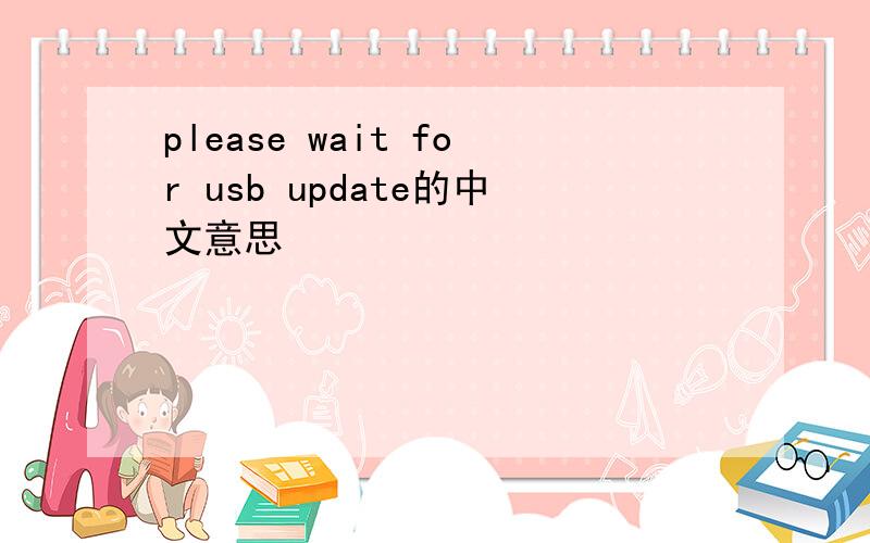 please wait for usb update的中文意思