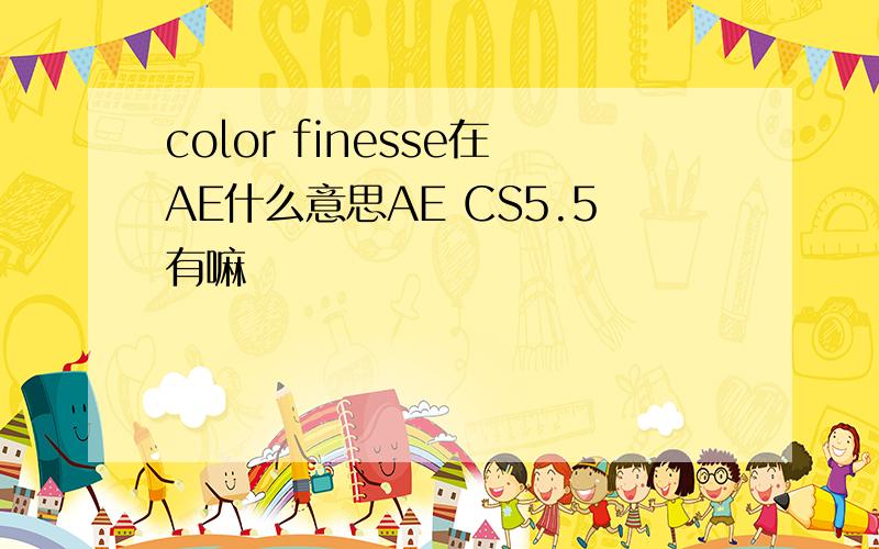 color finesse在AE什么意思AE CS5.5有嘛