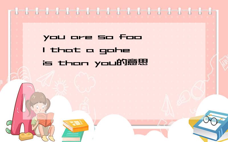 you are so fool that a gahe is than you的意思