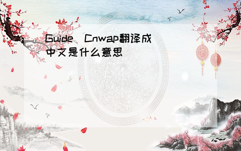 Guide_Cnwap翻译成中文是什么意思