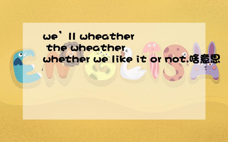 we’ll wheather the wheather whether we like it or not.啥意思