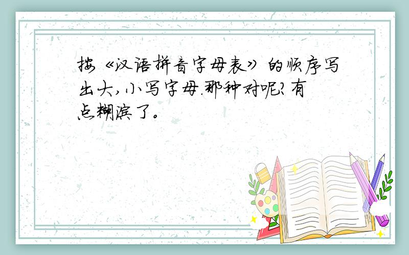 按《汉语拼音字母表》的顺序写出大,小写字母.那种对呢？有点糊涂了。