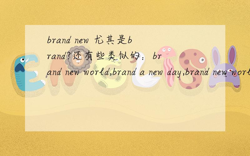 brand new 尤其是brand?还有些类似的：brand new world,brand a new day,brand new world等等还有brand new beat
