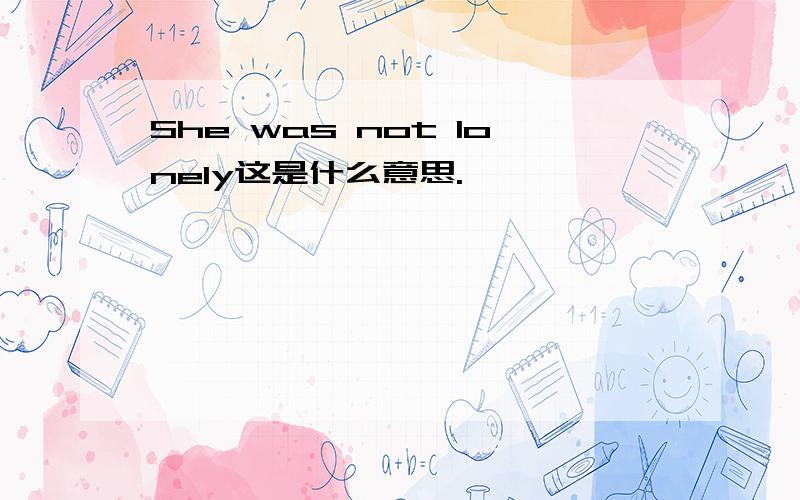 She was not lonely这是什么意思.