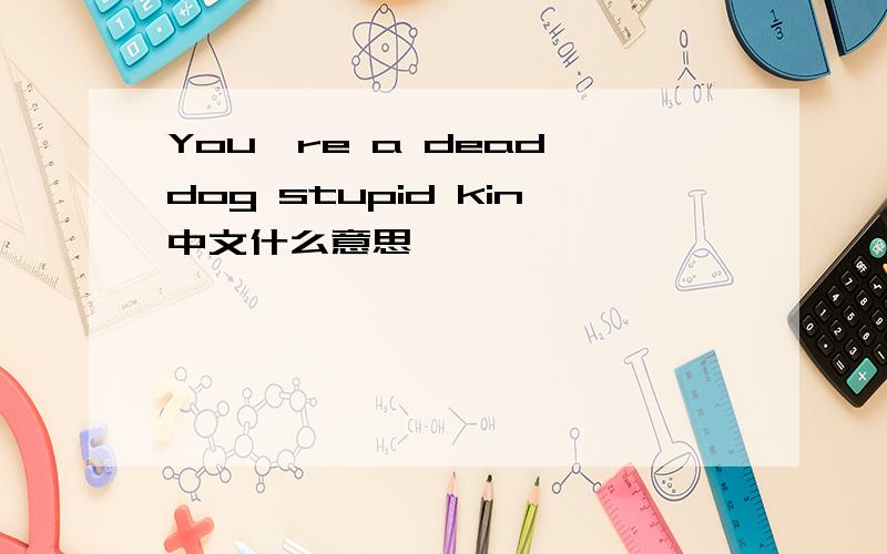 You're a dead dog stupid kin中文什么意思
