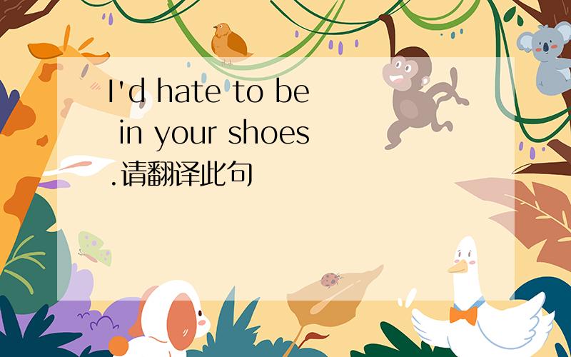 I'd hate to be in your shoes.请翻译此句