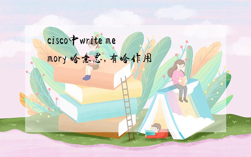 cisco中write memory 啥意思,有啥作用