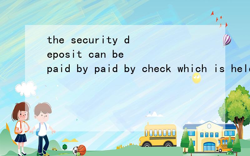 the security deposit can be paid by paid by check which is held and retuened to you after doing a walk-through following your party,or by credit card if credit card number is on the contract.4213