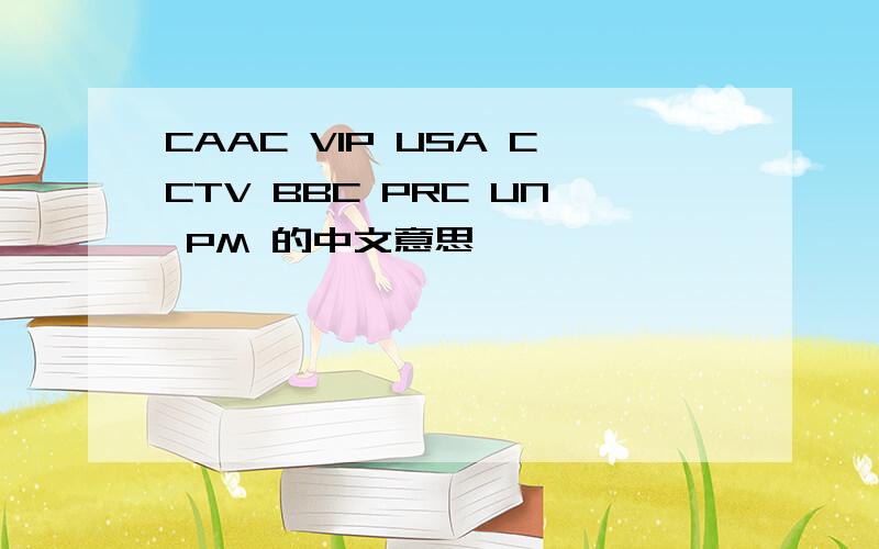 CAAC VIP USA CCTV BBC PRC UN PM 的中文意思