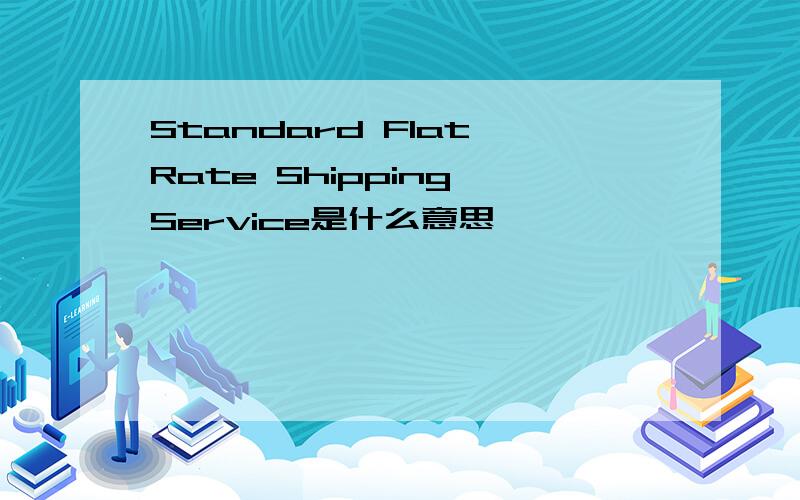 Standard Flat Rate Shipping Service是什么意思