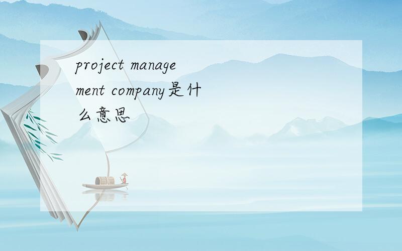 project management company是什么意思