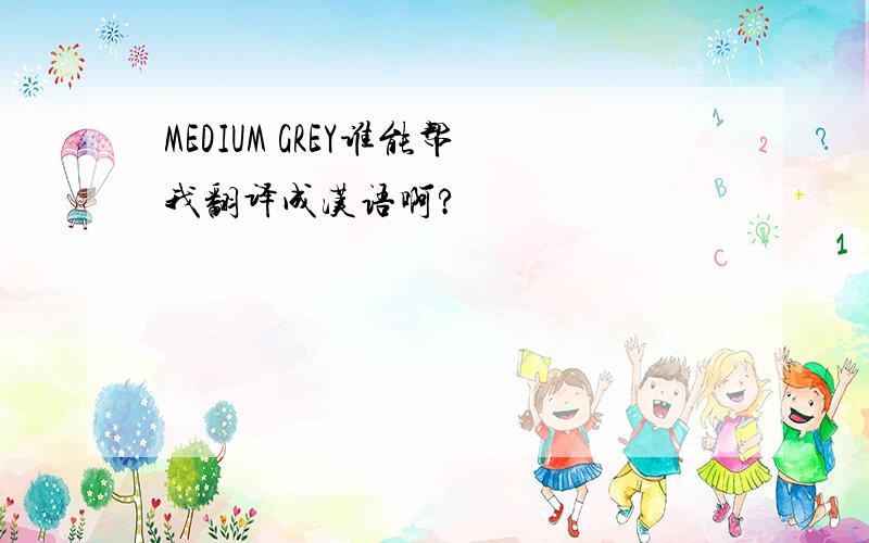 MEDIUM GREY谁能帮我翻译成汉语啊?