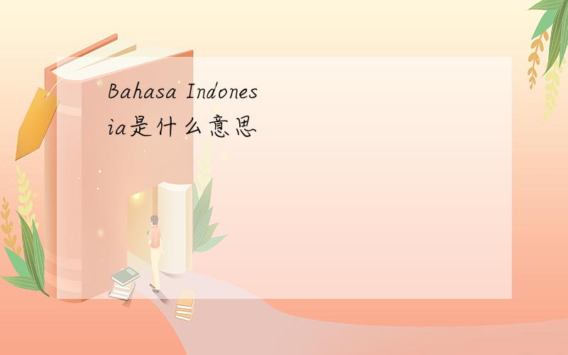 Bahasa Indonesia是什么意思